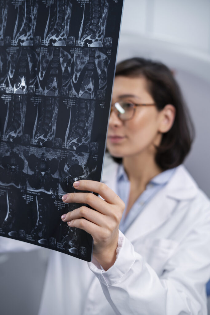 doctor observing MRI results