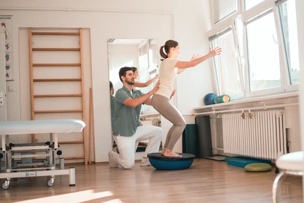 sportovní fyzioterapie s klientkou